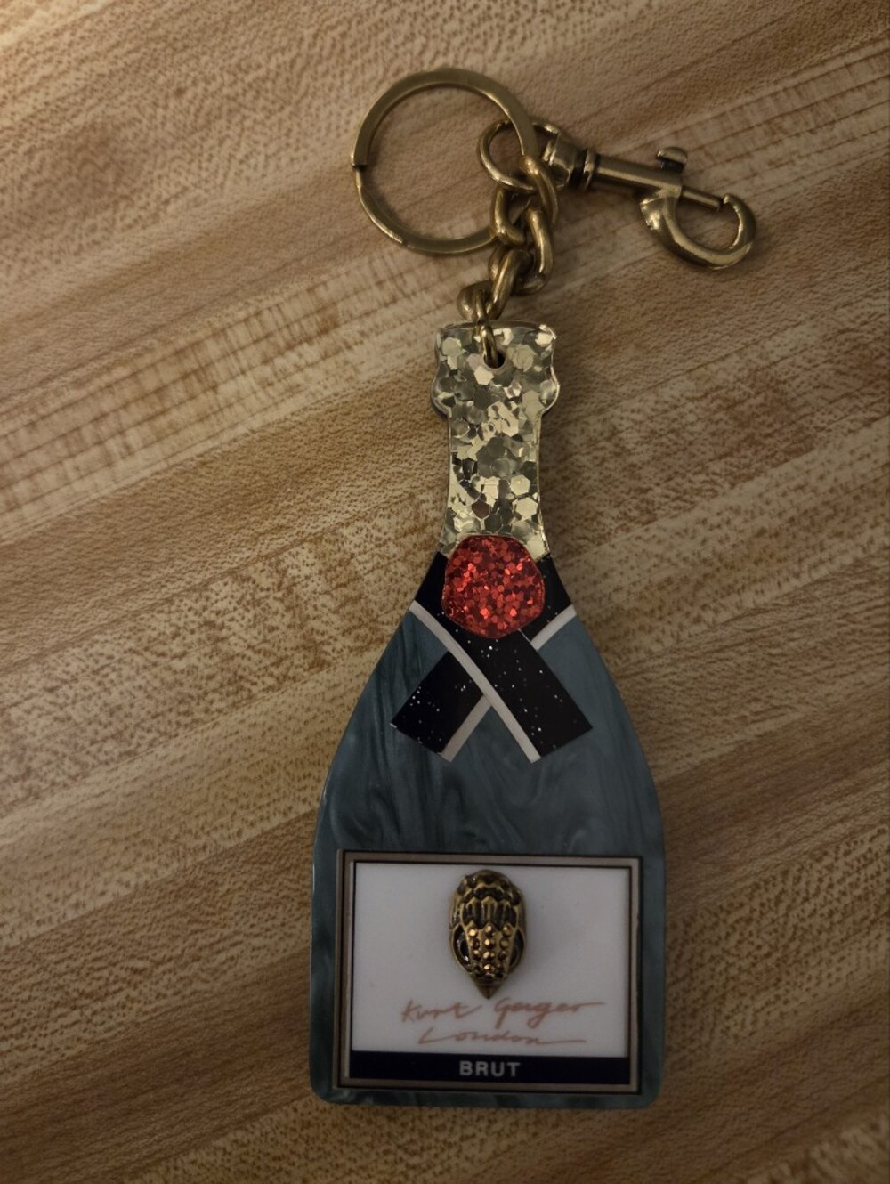 Kurt Geiger NWT/NIB RARE Champagne Bloomingdale 150th Collab Bag Charm/Keychain